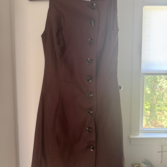SNDYS Women's Allegra Linen Mini Dress Size S | Color: Brown - Picture 2 of 2